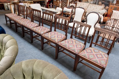 Lot 1411 - A Harlequin Set of Eight Regency Mahogany...