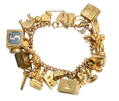 Lot 468 - A Curb Link Bracelet, each link stamped '9'...