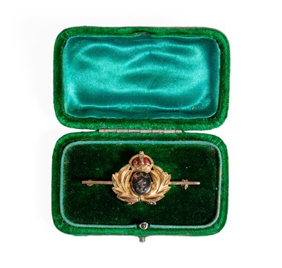 Lot 194 - A 15 Carat Gold and Enamel Sweetheart Brooch...