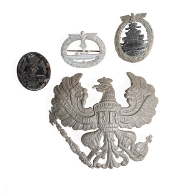 Lot 177 - A First World War Prussian Helmet Plate, in...