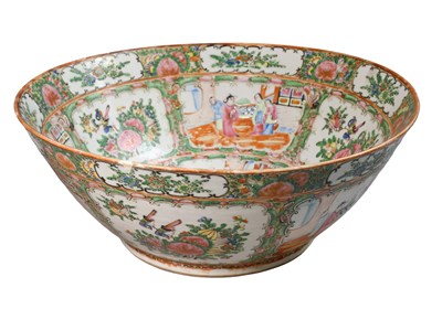 Lot 93 - A Cantonese Porcelain Punch Bowl, 19th century,...