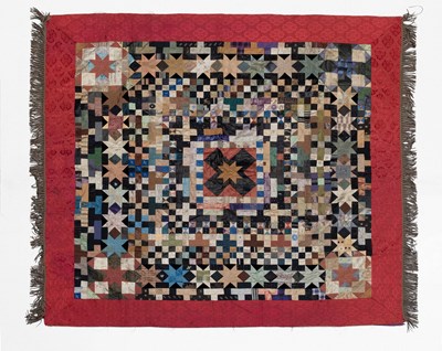 Lot 2084 - 19th Century Silk Patchwork comprising a...