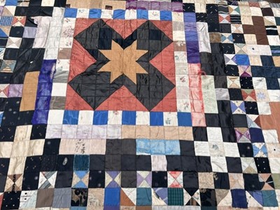 Lot 2084 - 19th Century Silk Patchwork comprising a...