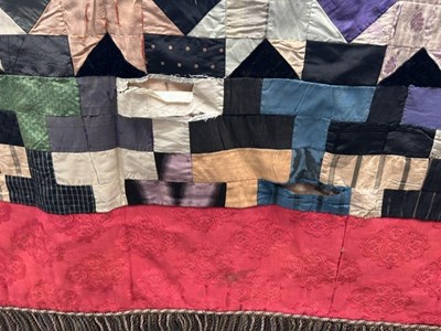 Lot 2084 - 19th Century Silk Patchwork comprising a...