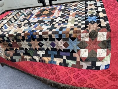 Lot 2084 - 19th Century Silk Patchwork comprising a...