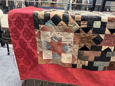 Lot 2084 - 19th Century Silk Patchwork comprising a...
