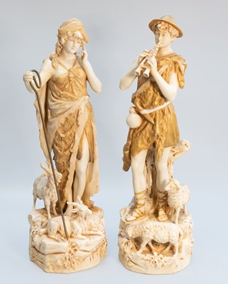 Lot 27 - A Pair of Royal Dux Porcelain Figures, late...