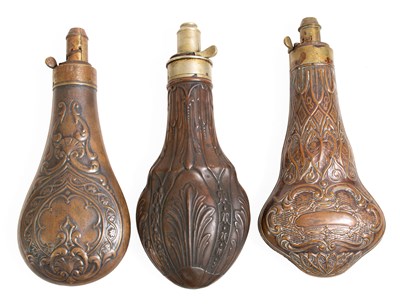 Lot 412 - A 19th Century Copper Powder Flask by G & J W...