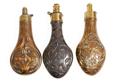 Lot 417 - Two 19th Century Copper Powder Flasks by G & J...