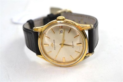 Lot 67 - A gent's rolled gold and steel Movado wristwatch