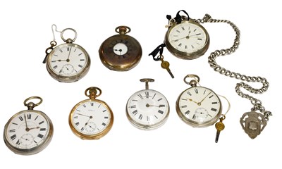 Lot 438 - Three Open Faced Silver Pocket Watches, a...