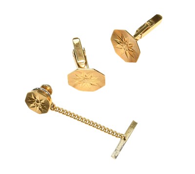 Lot 470 - A Pair of 9 Carat Gold Cufflinks, comprising...