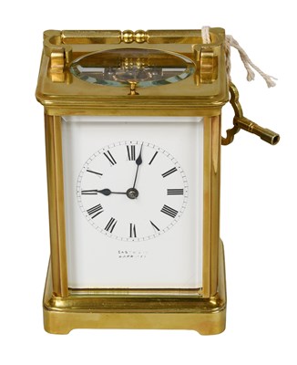 Lot 527 - A French Brass Strike and Repeat Carriage...
