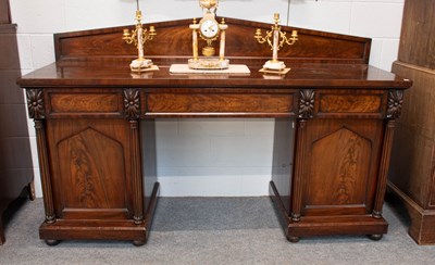 Lot 1343 - A Regency Mahogany Pedestal Sideboard, the top...