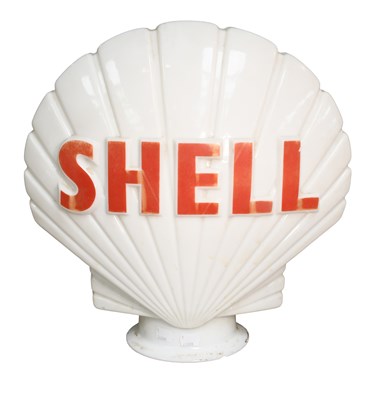 Lot 169 - SHELL: A Double-Sided Opaque Glass Petrol Pump...