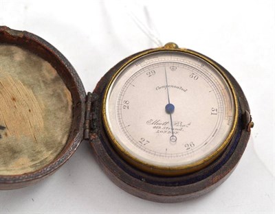 Lot 75 - A pocket barometer signed 'Elliott Bros 449 Strand London', in fitted case