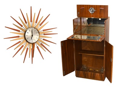 Lot 1374 - Walnut Cocktail Cabinet, 57cm by 37cm by 114cm,...