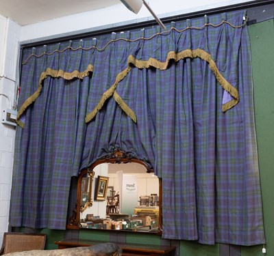 Lot 1041 - Two Pairs of Tartan Wool Long Curtains with...