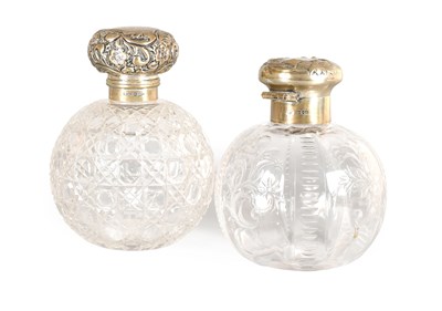 Lot 65 - Two Silver-Mounted Cut or Engraved Glass Scent-...