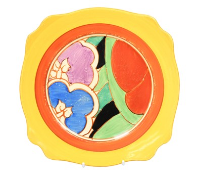 Lot 207 - A Clarice Cliff 'Bizarre' Pottery Plate, 1930s,...