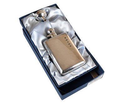 Lot 98 - An Elizabeth II Silver Flask and Funnel, by...
