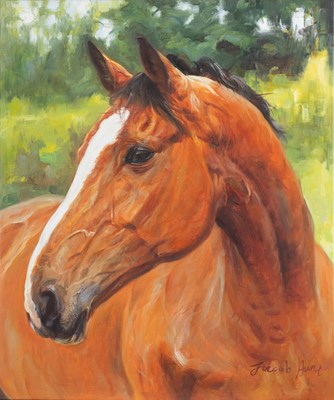 Lot 1127 - Jacob Hunt (b.1985) Head study of a Chestnut...