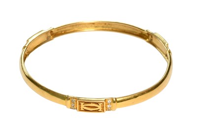 Lot 461 - A Cubic Zirconia Bangle, the plain polished...