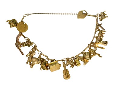 Lot 476 - A Fancy Link Bracelet, with 9 carat gold heart...