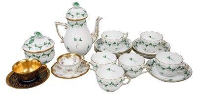 Lot 216 - A Herend porcelain Coffee Set, in the "Persil"...