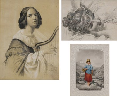 Lot 1059 - F K Ingall (19th Century) Study of a lady...