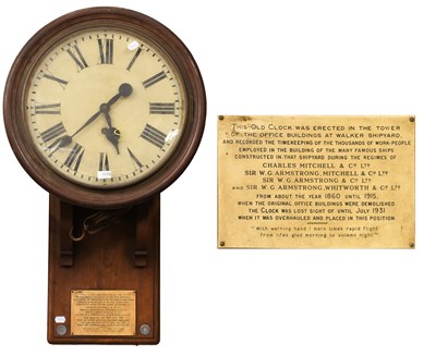 Lot 1179 - A 19th Century Large Oak Cased Wall Timepiece...