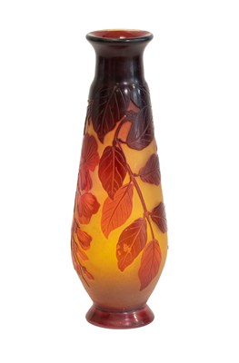 Lot 644 - An Émile Gallé Cameo Vase, slender form, acid...