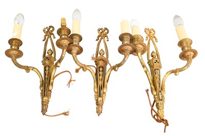 Lot 1347 - A Cut Glass Bag Chandelier, and Six Georgian...