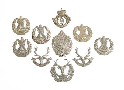 Lot 130 - Nine Scottish Glengarry Badges, in die stamped...