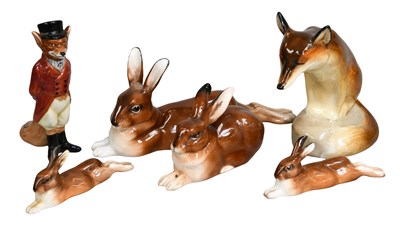 Lot 209 - A Royal Doulton Porcelain Model of a Fox HN147,...