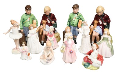 Lot 219 - Two Pairs of Royal Doulton Porcelain Figures...
