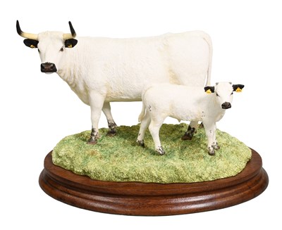 Lot 1086 - Border Fine Arts 'White Park Cow & Calf',...