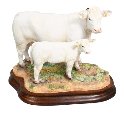 Lot 1059 - Border Fine Arts 'Charolais Cow & Calf', model...