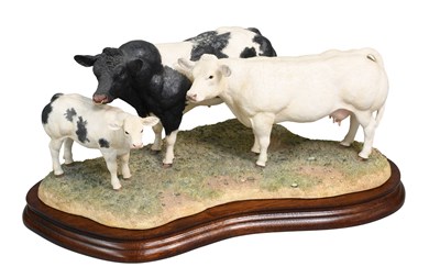Lot 1052 - Border Fine Arts 'Belgian Blue Family Group',...
