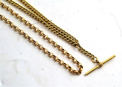 Lot 116 - 9ct gold curb link necklace and a fancy link chain, stamped '9KT'