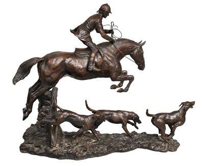 Lot 421 - David Geenty (B.1945) "Full Cry", bronze,...