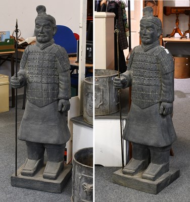 Lot 1243 - A Pair of Modern Large Chinese Patinated Metal...