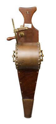 Lot 386 - A Set of Brass and Mahogany Wheel Bellows, 67cm
