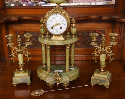 Lot 369 - A French Green Onyx and Gilt Metal Striking...