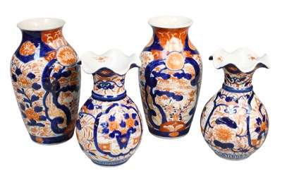 Lot 228 - A Pair of Japanese Porcelain Imari Vases,...