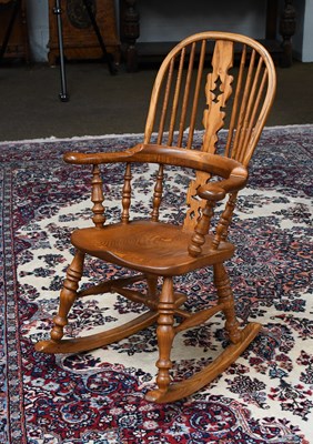 Lot 1199A - A 20th Century Oak Child's Windsor Rocking...