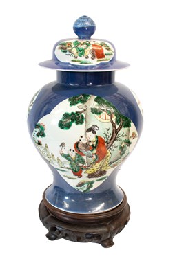 Lot 56 - A Chinese Porcelain Jar and Cover, in Kangxi...