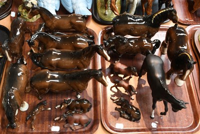 Lot 260 - Beswick Horses and Foals, including: Quarter...