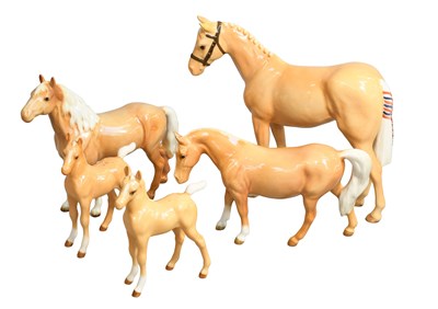 Lot 258 - Beswick Horses and Foals, including: Boys Pony,...