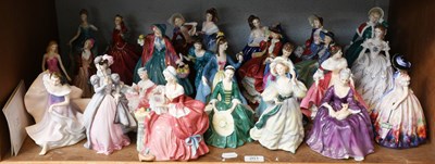 Lot 201 - Royal Doulton Figures of Ladies, including:...